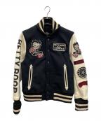 BETTY BOOPベティー・ブープ）の古着「スタジャン」｜ブラック×アイボリー