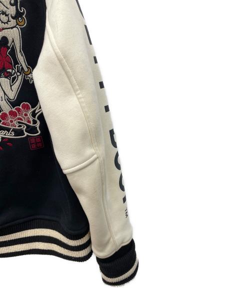 BETTY BOOP（ベティー・ブープ）BETTY BOOP (ベティー・ブープ) スタジャン ブラック×アイボリー サイズ:Mの古着・服飾アイテム