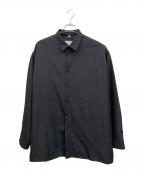 OVER ALL MASTER CLOTHオーバーオールマスタークロス）の古着「Apology Shirtサイドスリット長袖シャツ」｜ブラック