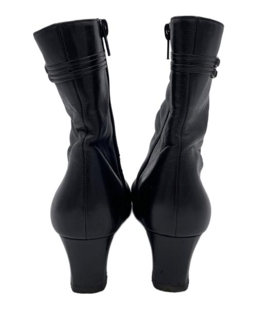 Salvatore Ferragamo（サルヴァトーレ フェラガモ）Salvatore Ferragamo (サルヴァトーレ フェラガモ) サイドジップブーツ ブラック サイズ:5　1/2の古着・服飾アイテム