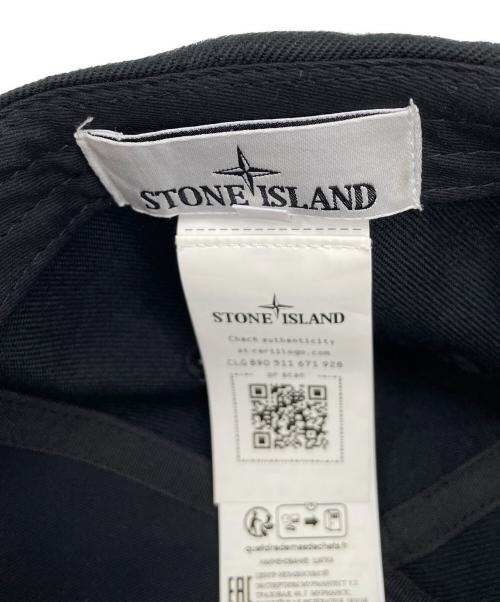 STONE ISLAND（ストーンアイランド）STONE ISLAND (ストーンアイランド) ベースボールキャップ ブラックの古着・服飾アイテム