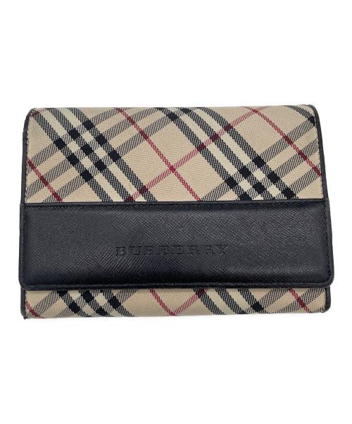BURBERRY（バーバリー）BURBERRY (バーバリー) 2つ折り財布 ベージュ×ブラックの古着・服飾アイテム