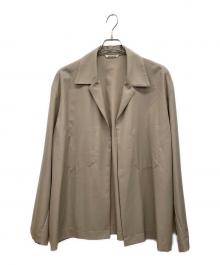 AURALEE（オーラリー）の古着「WOOL SILK TROPICAL SHIRTS JACKET（ウールシルクトロピカルシャツジャケット）」｜ブラウン
