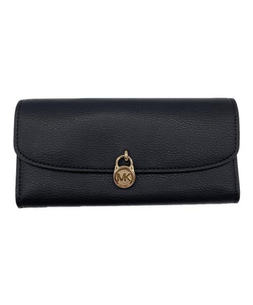 MICHAEL KORS（マイケル・コース）MICHAEL KORS (マイケル・コース) レザー コンチネンタル ウォレット ラージ　長財布 ブラックの古着・服飾アイテム