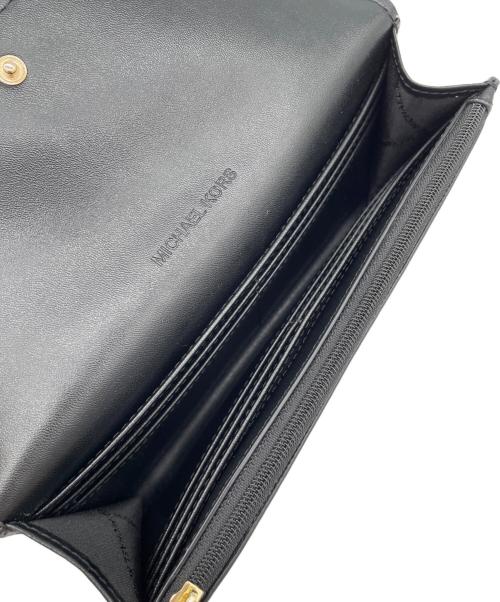 MICHAEL KORS（マイケル・コース）MICHAEL KORS (マイケル・コース) レザー コンチネンタル ウォレット ラージ　長財布 ブラックの古着・服飾アイテム