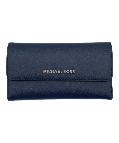 MICHAEL KORS（マイケル・コース）MICHAEL KORS (マイケル・コース) 長財布 ネイビーの古着・服飾アイテム