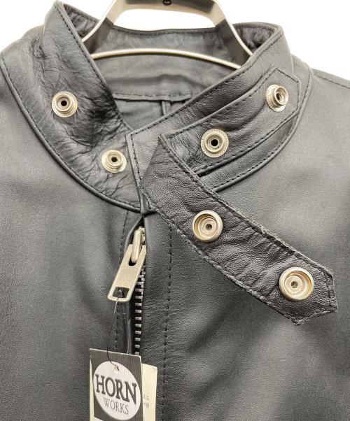 HORN WORKS（ホーンワークス）HORN WORKS (ホーンワークス) レザージャケット ブラック サイズ:Lの古着・服飾アイテム