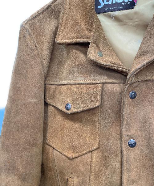 Schott（ショット）Schott (ショット) スウェードレザー3rdジャケット ブラウン サイズ:38の古着・服飾アイテム