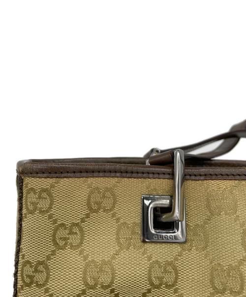 GUCCI（グッチ）GUCCI (グッチ) ハンドバッグ カーキ×ベージュの古着・服飾アイテム
