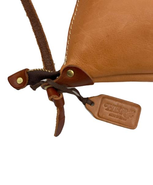 Herz（ヘルツ）Herz (ヘルツ) レザーショルダーバッグ ブラウンの古着・服飾アイテム