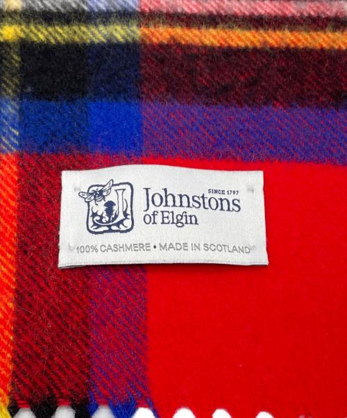 JOHNSTONS OF ELGIN（ジョンストンズオブエルガン）JOHNSTONS OF ELGIN (ジョンストンズオブエルガン) マフラー レッド×ネイビーの古着・服飾アイテム