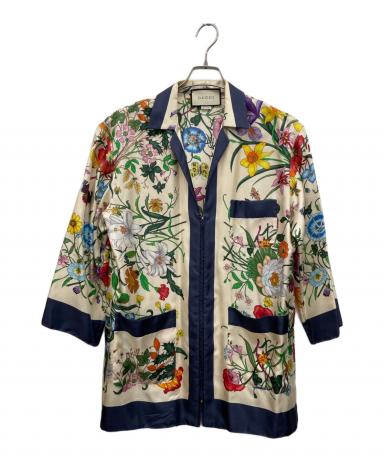 中古・古着通販】GUCCI (グッチ) シルクジップアップフローラル