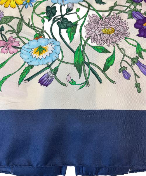 GUCCI（グッチ）GUCCI (グッチ) シルクジップアップフローラルフラワーシャツ ベージュ サイズ:38の古着・服飾アイテム