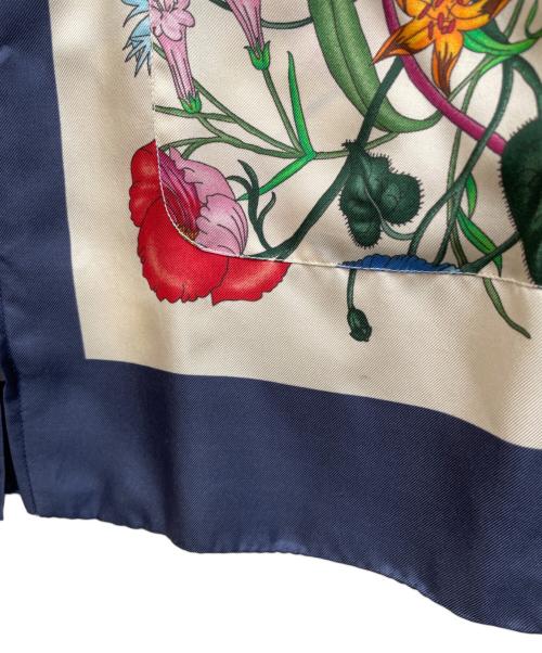 GUCCI（グッチ）GUCCI (グッチ) シルクジップアップフローラルフラワーシャツ ベージュ サイズ:38の古着・服飾アイテム