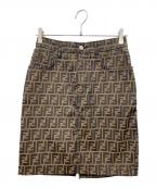 FENDIフェンディ）の古着「ズッカ柄スカート」｜ブラウン
