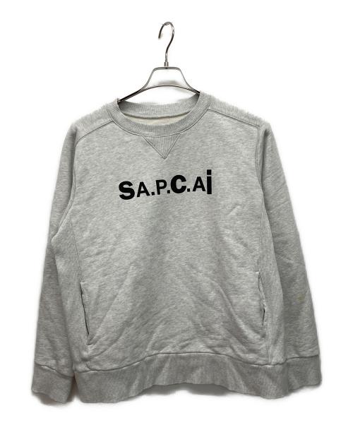sacai（サカイ）sacai (サカイ) A.P.C. (アーペーセー) クルーネックスウェット グレー サイズ:Mの古着・服飾アイテム