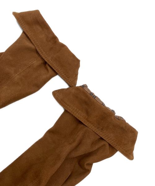 HUNTING WORLD（ハンティングワールド）HUNTING WORLD (ハンティングワールド) ゴートスエードレザー ジップアップ ジャケット ブラウン サイズ:52の古着・服飾アイテム