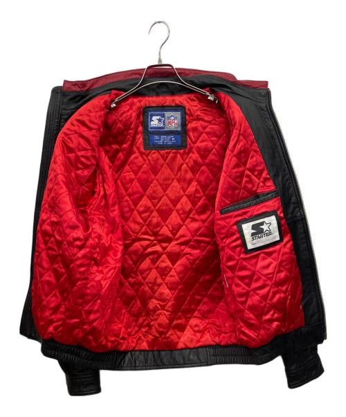 NFL（エヌエフエル）NFL (エヌエフエル) STARTER (スターター) レザージャケット ブラック サイズ:Mの古着・服飾アイテム