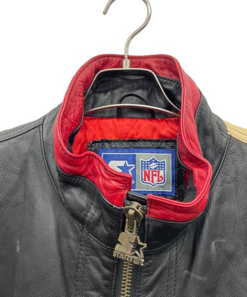 NFL（エヌエフエル）NFL (エヌエフエル) STARTER (スターター) レザージャケット ブラック サイズ:Mの古着・服飾アイテム