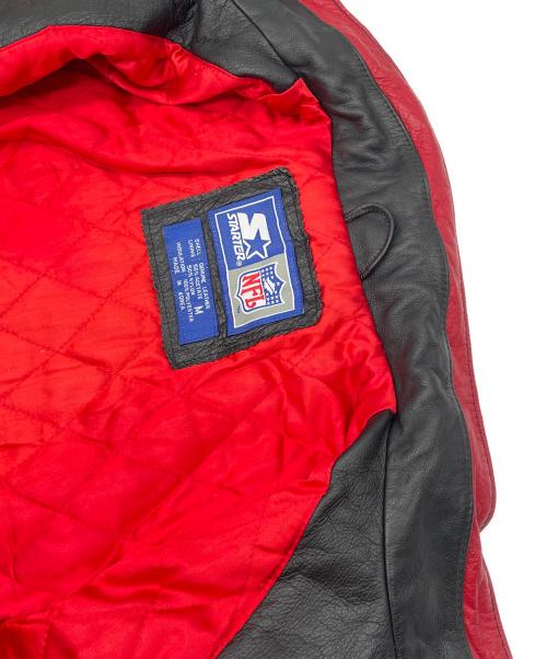 NFL（エヌエフエル）NFL (エヌエフエル) STARTER (スターター) レザージャケット ブラック サイズ:Mの古着・服飾アイテム