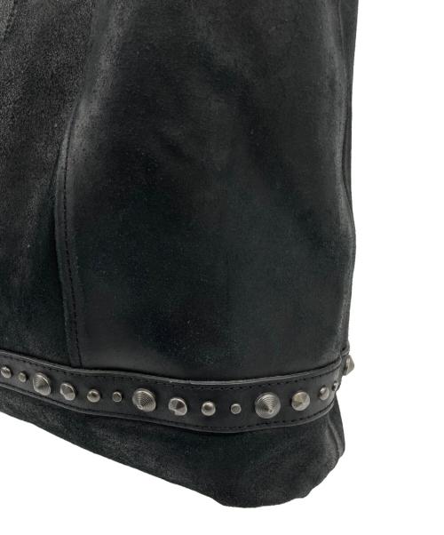 DIESEL（ディーゼル）DIESEL (ディーゼル) レザースタッズトートバッグ ブラックの古着・服飾アイテム