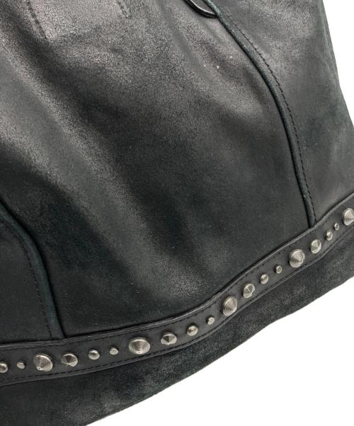 DIESEL（ディーゼル）DIESEL (ディーゼル) レザースタッズトートバッグ ブラックの古着・服飾アイテム