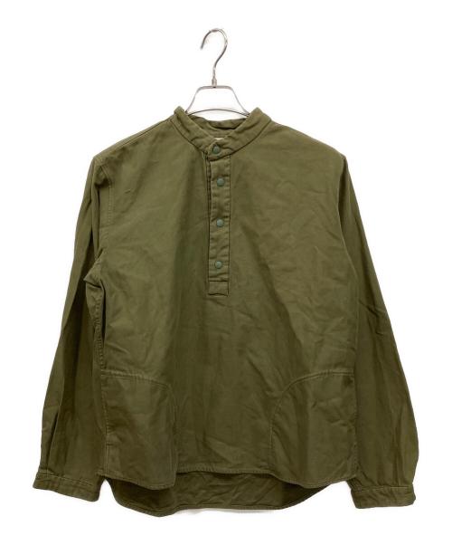 YAECA（ヤエカ）YAECA (ヤエカ) バンドカラープルオーバーシャツ グリーン サイズ:XLの古着・服飾アイテム