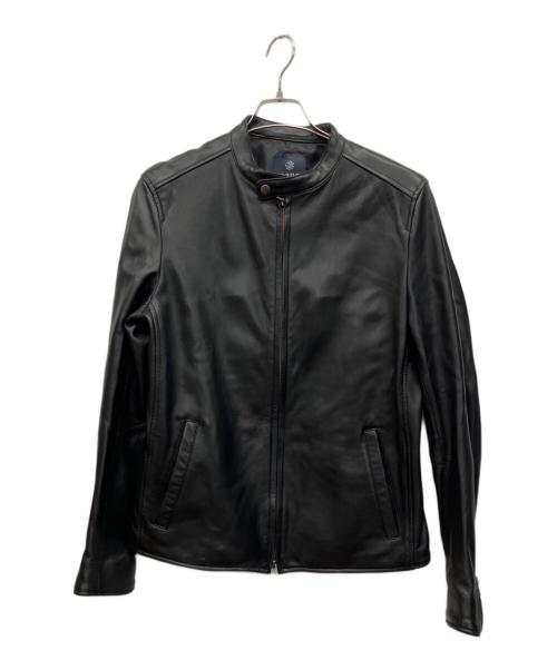 nano・universe（ナノ・ユニバース）nano・universe (ナノ・ユニバース) ラムレザージャケット ブラック サイズ:Lの古着・服飾アイテム