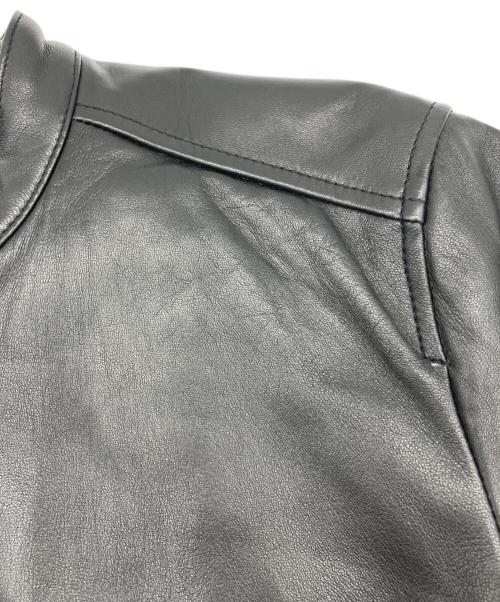 nano・universe（ナノ・ユニバース）nano・universe (ナノ・ユニバース) ラムレザージャケット ブラック サイズ:Lの古着・服飾アイテム