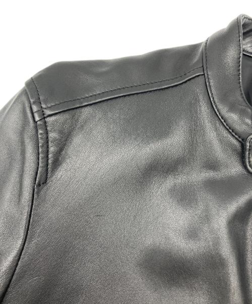 nano・universe（ナノ・ユニバース）nano・universe (ナノ・ユニバース) ラムレザージャケット ブラック サイズ:Lの古着・服飾アイテム