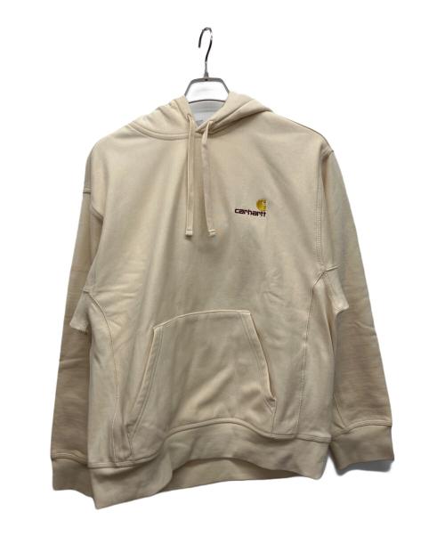 Carhartt WIP（カーハート ワークインプログレス）Carhartt WIP (カーハート ワークインプログレス) American Script hoodie ベージュ サイズ:Mの古着・服飾アイテム