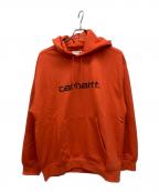 Carhartt WIPカーハート ワークインプログレス）の古着「W'HOODED CARHARTT SWEAT」｜オレンジ