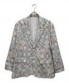 International Gallery BEAMSインターナショナルギャラリービームス)）の古着「geometric print draped jacket」｜ホワイト