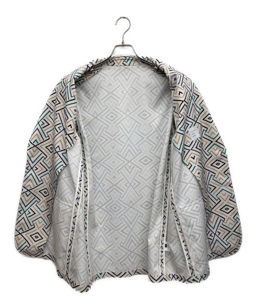International Gallery BEAMS（インターナショナルギャラリービームス)）International Gallery BEAMS (インターナショナルギャラリービームス)) geometric print draped jacket ホワイト サイズ:Sの古着・服飾アイテム