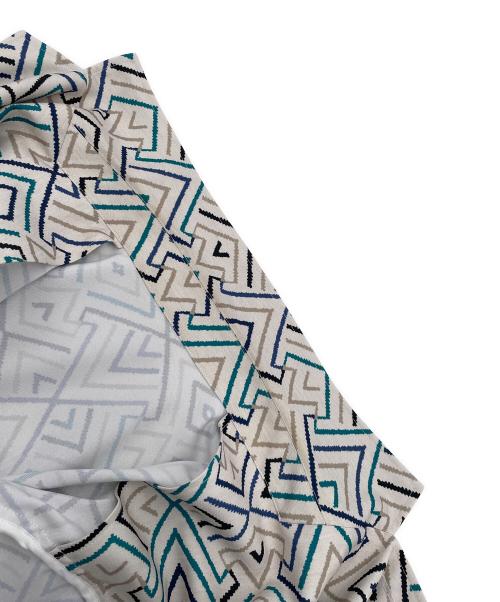 International Gallery BEAMS（インターナショナルギャラリービームス)）International Gallery BEAMS (インターナショナルギャラリービームス)) geometric print draped jacket ホワイト サイズ:Sの古着・服飾アイテム