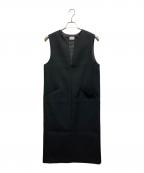 green label relaxingグリーンレーベルリラクシング）の古着「カルゼキーネック ジャンパースカート」｜グレー