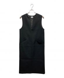 green label relaxing（グリーンレーベルリラクシング）の古着「カルゼキーネック ジャンパースカート」｜グレー