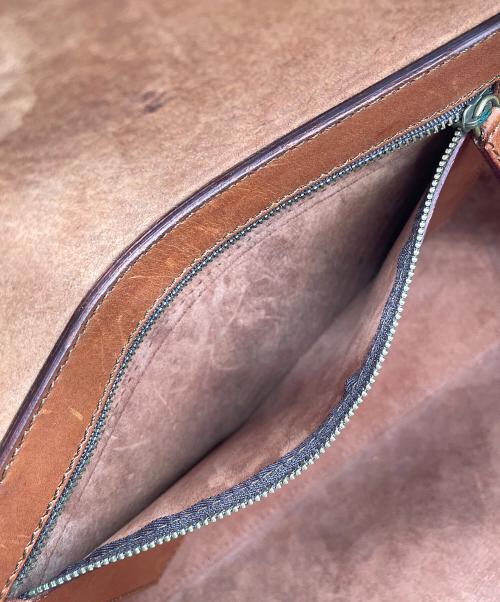 genten（ゲンテン）genten (ゲンテン) レザートートバッグ ブラウンの古着・服飾アイテム