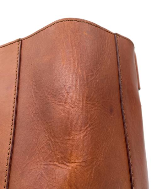 genten（ゲンテン）genten (ゲンテン) レザートートバッグ ブラウンの古着・服飾アイテム