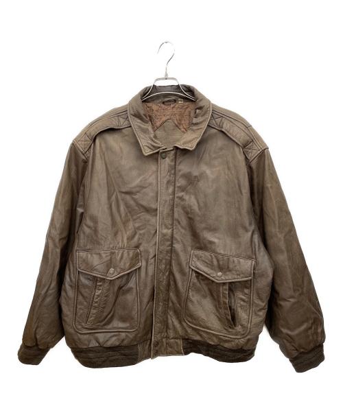 ROUNDTREE&YORKE（ラウンドツリーアンドヨーク）roundtree&yorke (ラウンドツリーアンドヨーク) レザージャケット ブラウン サイズ:2Xの古着・服飾アイテム
