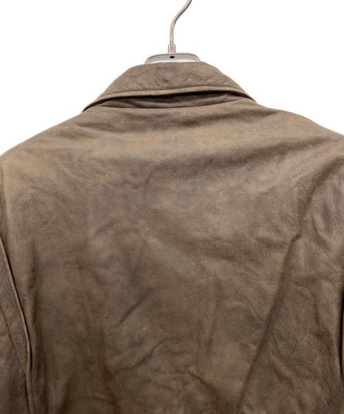 ROUNDTREE&YORKE（ラウンドツリーアンドヨーク）roundtree&yorke (ラウンドツリーアンドヨーク) レザージャケット ブラウン サイズ:2Xの古着・服飾アイテム