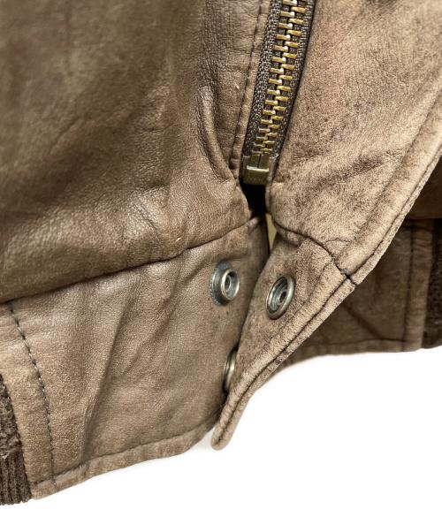 ROUNDTREE&YORKE（ラウンドツリーアンドヨーク）roundtree&yorke (ラウンドツリーアンドヨーク) レザージャケット ブラウン サイズ:2Xの古着・服飾アイテム