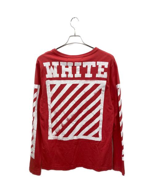 OFFWHITE（オフホワイト）OFFWHITE (オフホワイト) 長袖カットソー レッド サイズ:Mの古着・服飾アイテム