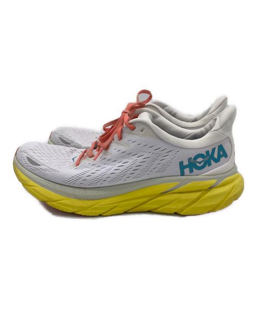 HOKA（ホカ）HOKA (ホカ) clifton 8 イエロー×ホワイト サイズ:27㎝の古着・服飾アイテム