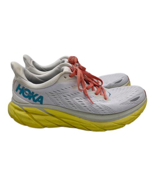 HOKA（ホカ）HOKA (ホカ) clifton 8 イエロー×ホワイト サイズ:27㎝の古着・服飾アイテム