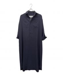 BLUEBIRD BOULEVARD（ブルーバードブルバード）の古着「長袖ワンピース」｜ネイビー