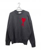 AMI PARISアミ パリス）の古着「ハートロゴニット」｜グレー