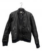 DIESELディーゼル）の古着「シングルライダースジャケット」｜ブラック