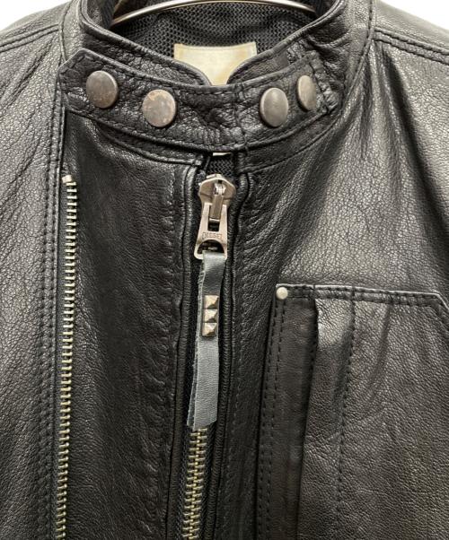 DIESEL（ディーゼル）DIESEL (ディーゼル) シングルライダースジャケット ブラック サイズ:Sの古着・服飾アイテム