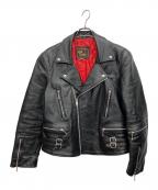 REAL LEATHERリアルレザー）の古着「ライダースジャケット」｜ブラック